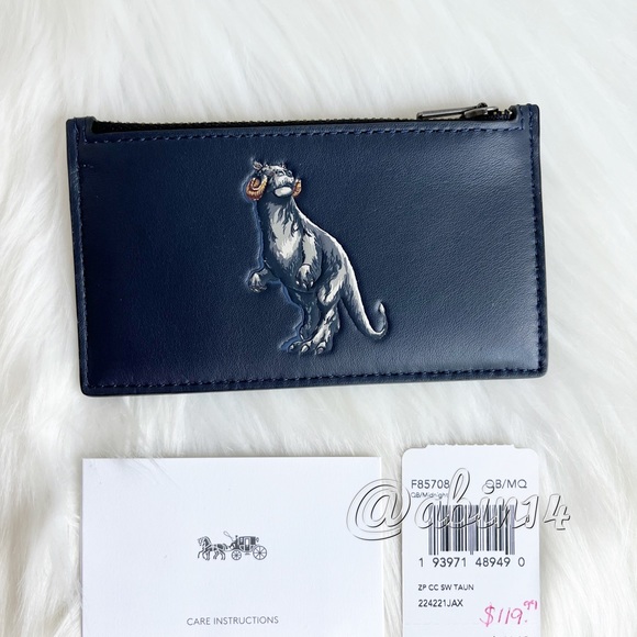 NWT Coach Star Wars Taun Taun Leather Zip Card Case - Picture 5 of 7